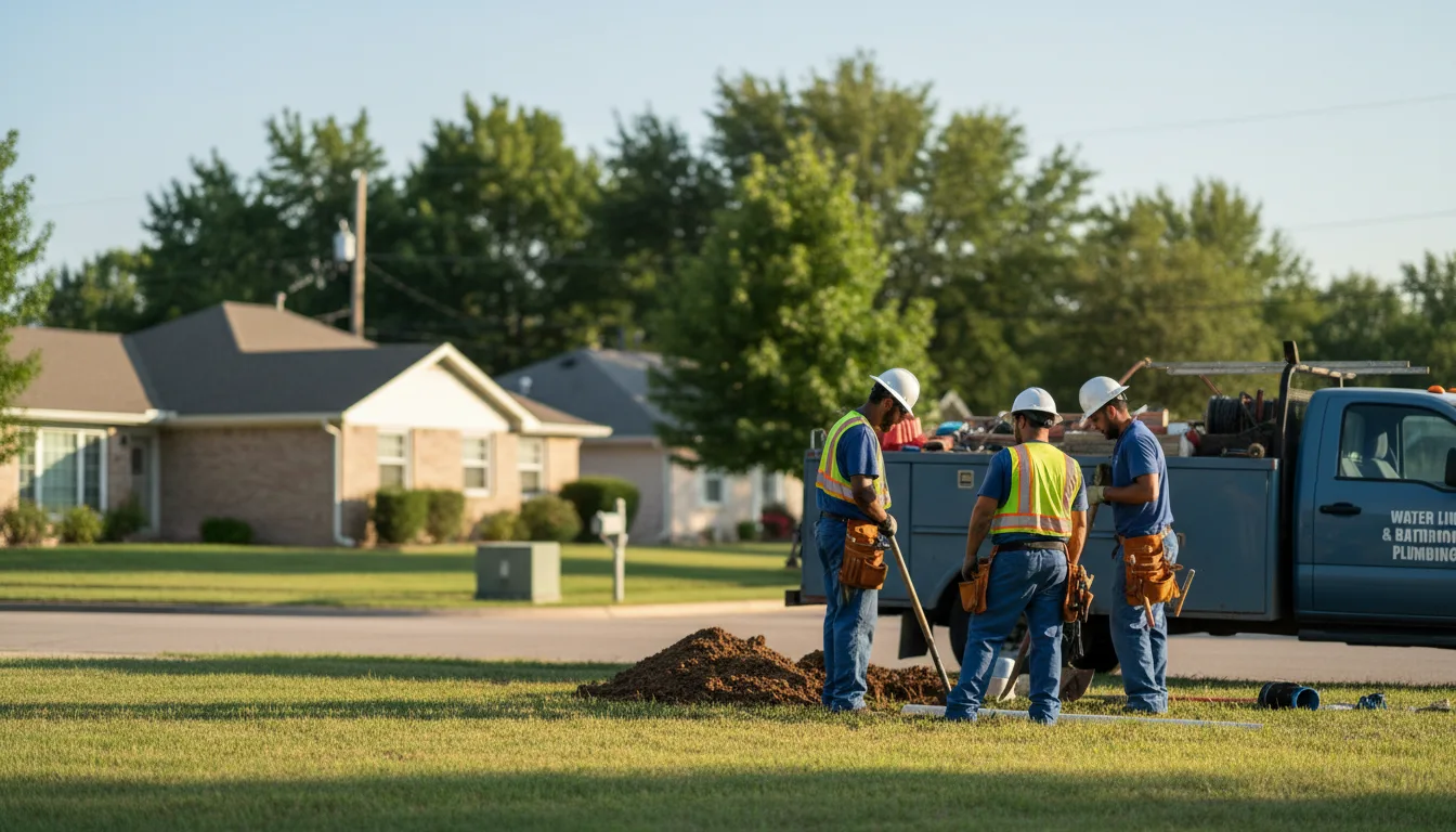 Residential water line and bathroom plumbing service in Grubville, MO